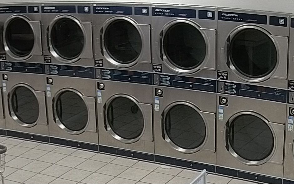 Inside view of house springs coin laundry - Dryers