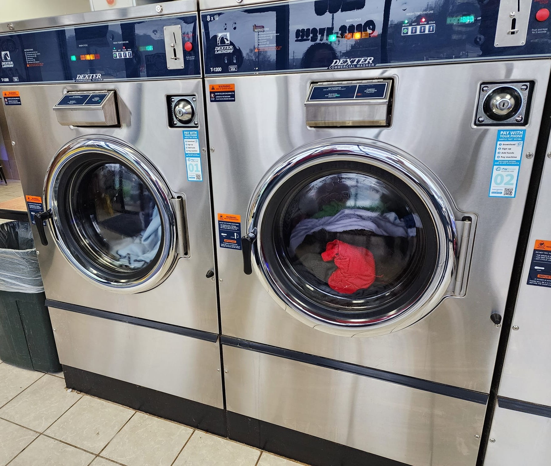 Inside view of house springs coin laundry - Washers